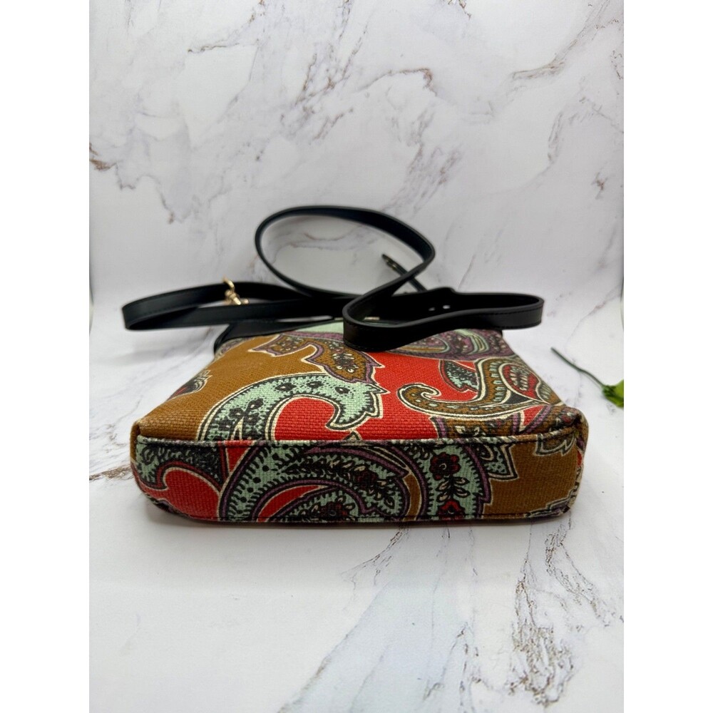 Spartina 449 Cora Hipster Convertible Crossbody Bag Black &‎ Purple Paisley - Picture 5 of 16